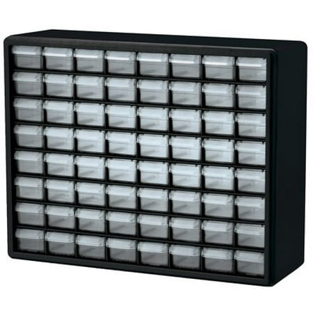 Akro-Mils 10764 64-Drawer Plastic Parts Storage Hardware and Craft Cabinet  20-Inch by 16-Inch by 6-1/2-Inch  Black