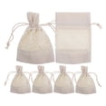 thumbnail image 1 of CIMAXIC Birthday 6pcs Lace Embroidered Canvas Drawstring Bags For Candy Presents Small Floral Sachet Pouches For Kids Gifting Pouches For Birthday Parties And Diy Crafts,5.51"X3.94"X0.08", 1 of 4