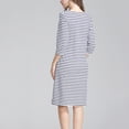 thumbnail image 5 of Jinhomg Women's 3/4 Sleeve Nursing Dress Fall Comfy Striped Print Midi Bodycon Dress Casual Pregnancy Breastfeeding Dress with Pockets Fall Saving White XL, 5 of 8