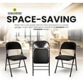 thumbnail image 5 of Folding Chairs Padded Fabric Seat - Heavy Duty Metal Frame - Multi-Purpose Foldable Backrest Chair - Easy Fold & Store Cushioned Seats (Black, 6 x Chair), 5 of 5
