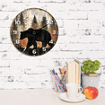 thumbnail image 4 of Kurmntregon Cabin Bear Wall Clock Black Bear Forest Wildlife Mountain Lodge Kitchen Living Room Silent Non-Ticking Decorative Clock Battery Operated Bedroom Home Decorative Round 10", 4 of 7