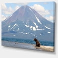 thumbnail image 2 of Grand Ours devant un Volcan - Art Mural sur Toile Paysage, 2 of 3