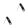 thumbnail image 4 of Kenally Termómetro de cocina plegable de acero inoxidable Carne Barbacoa Medidor digital de temperatura de alimentos Aceite para freír Hornear Gadget Negro 2piezas Kenally CBP493070, 4 of 5