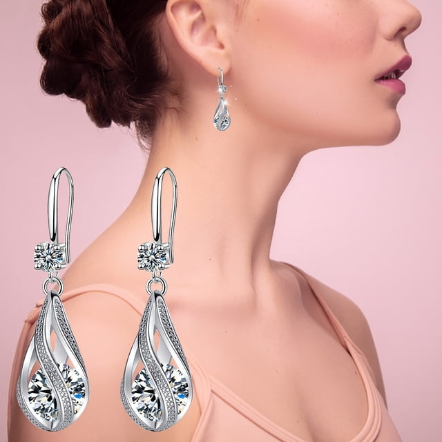 Boucles d'Oreilles Pendantes Rondes en Acier Inoxydable pour Femmes Bijoux Élégants