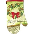 thumbnail image 3 of FLOMO Christmas/Holiday Printed Kitchen Oven Mitt, Towel, and Plate Set (Wreath), 3 of 4