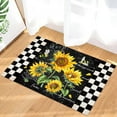thumbnail image 4 of Summer Sunflower Entrance Door Mat, Buffalo Plaid Black White Low Profile Kitchen Decor Welcome Doormat, Non-Slip Carpet Rugs Floor Mat Decorative for Home Bathroom Kitchen Indoor - 20"x31.5", 4 of 6