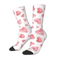 thumbnail image 2 of Uemuo Pink Hearts Pattern Women's Crew Socks, Soft Durable Breathable Moisture-Wicking with Odor Control Cotton socks, 2 of 9