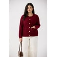 thumbnail image 2 of CASSIE LIZ Womens Plus size Cardigan Sweaters Lightweight Long Sleeve Button Down Knit Red Sweaters With Pockets Solid Color Jackets Fall Winter 5XL 26W 28W, 2 of 7