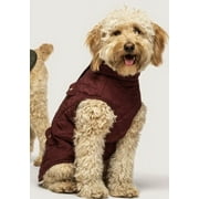Fab Dog Quilted Barn Dog Coat, Burgundy, 16-in