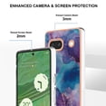 thumbnail image 4 of Nalacover for Google Pixel 7A Marble Pattern Slim Case Compatible with MagSafe Wireless Charging, Soft Silicone/TPU Shockproof Non-Yellowing Lightweight Protective Cover for Google Pixel 7A, Purple, 4 of 11