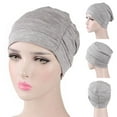 thumbnail image 3 of SPRING PARK Muslim Women Hijab Hair Loss Turban Pleated Beanie Head Scarf Wrap Chemo Cap Hat, 3 of 8