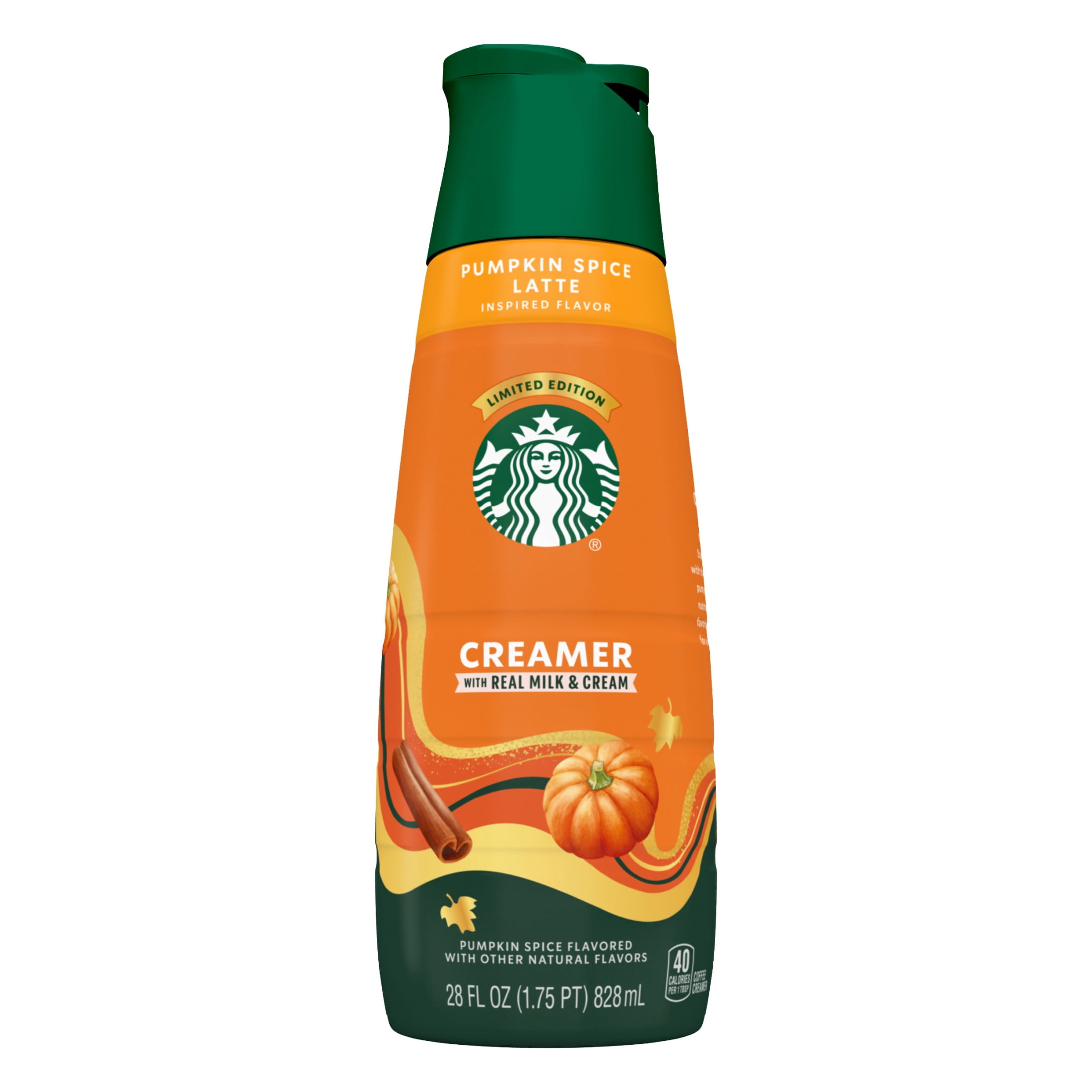 Starbucks Pumpkin Spice Latte Inspired Liquid Coffee Creamer, 28 fl oz Bottle