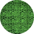thumbnail image 1 of Ahgly Company Indoor Round Abstract Green Modern Area Rugs, 3' Round, 1 of 4