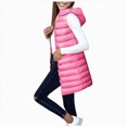 thumbnail image 2 of Towmus Long Puffer Vest for Women Winter Lightweight Hooded Zip Up Sleeveless Down Jackets Quilted Warm Cotton Padded Waistcoat Outerwear with Pockets Pink, 2 of 6