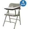 Premium Steel Folding Chair with High-Pressure Laminate Tablet Arm, Set of Four