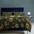 thumbnail image 2 of Peacock Quilt Cover Set Fashionable Printed Bedding Covers with Pillowcase Home Textiles, Queen (90"x90"), 2 of 5