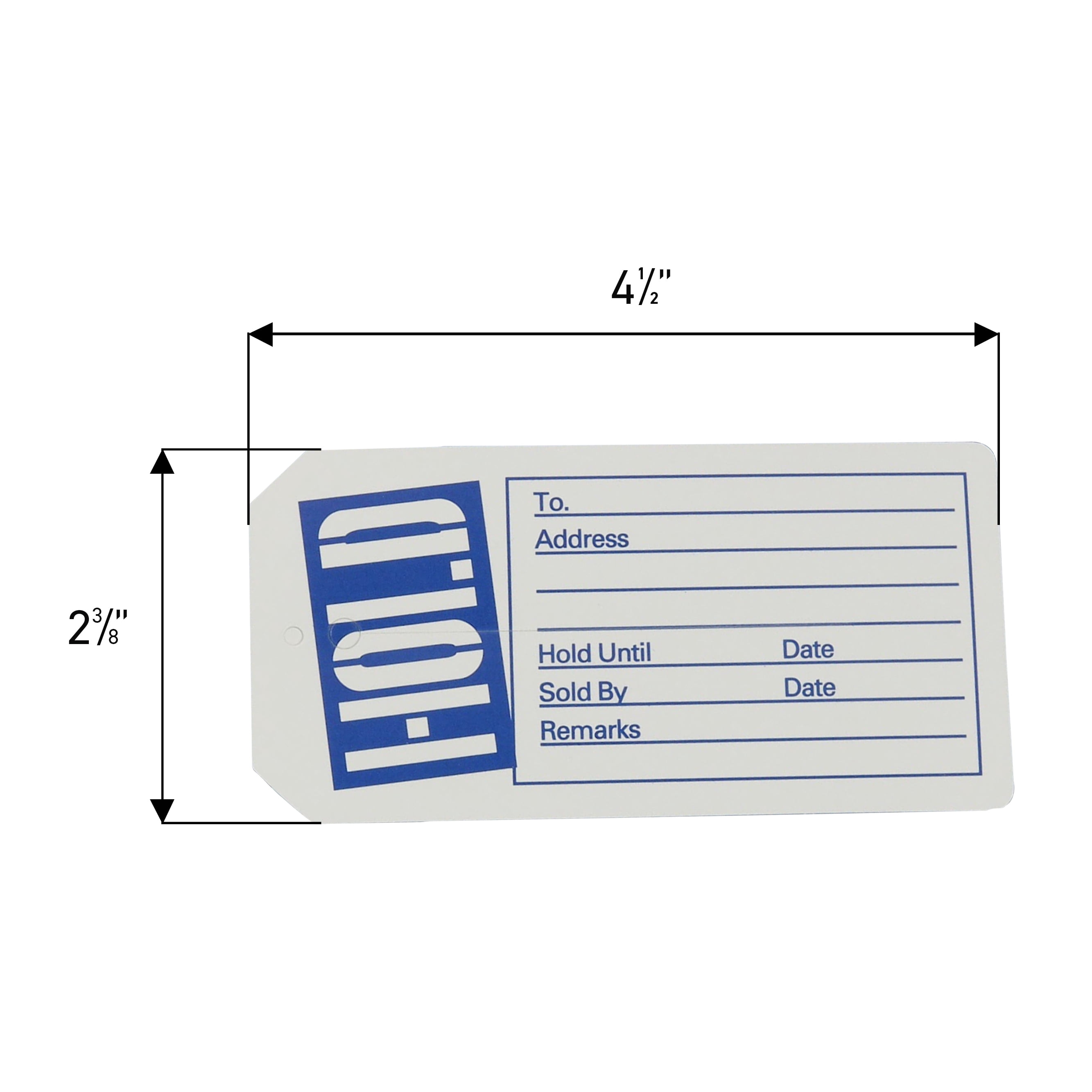 SSWBasics Blue/White Hold Slit Tags (2-3/8"W x 4-3/4"H ) - Box of 1000