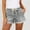 Gray, variant on Women’s Drawstring Elastic Waist Denim Cuffed Shorts, 5"Inseam Gray,Size S-2XL