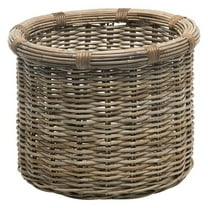 Exlonjet 1060106 Rattan Kobo Round Log and Storage Basket, Gray