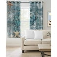 thumbnail image 3 of Blackout Curtains for Bedroom, Blue Turtle Coastal Room Darkening Window Drapes for Living Room, Summer Beach Ocean Starfish Coral Thermal Insulated Grommet Curtains, 52x96 inch, 2 Panels, 3 of 9