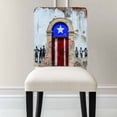 thumbnail image 3 of Puerto Rico Flag Country Rustic Shabby Door Wall Graffiti Chair Covers Set of 8 Chair Back Covers Stretch Removable Washable Chairs Slipcovers Chair Protector for Dining Room Kitchen Party Decor, 3 of 5