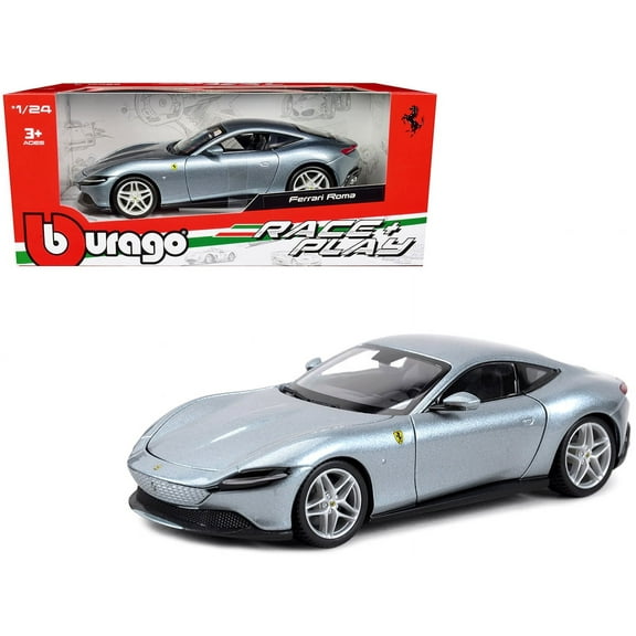 Ferrari Roma Gray Metallic "Race   Play" Series 1/24 Diecast Model Car by Bburago