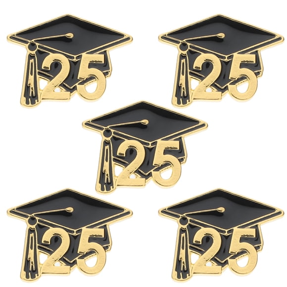 5 broches para birrete de graduación 2025, insignias de recuerdo, birretes de graduación 2025, accesorios para chaquetas de graduación.