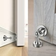 thumbnail image 3 of Magnetic Door Stopper, Heavy Duty Stainless Steel Door Stop Holder Come with 3M Double-Sided Adhesive Tape & Hardware Screws,Install with Adhesive Tape Or Screws On Floor Wall (Silver), 3 of 9