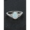 thumbnail image 4 of Spencer 925 Sterling Silver Fire Opal Ring White Gold Gemstone Wedding Ring Jewelry for Women "Size 7", 4 of 6