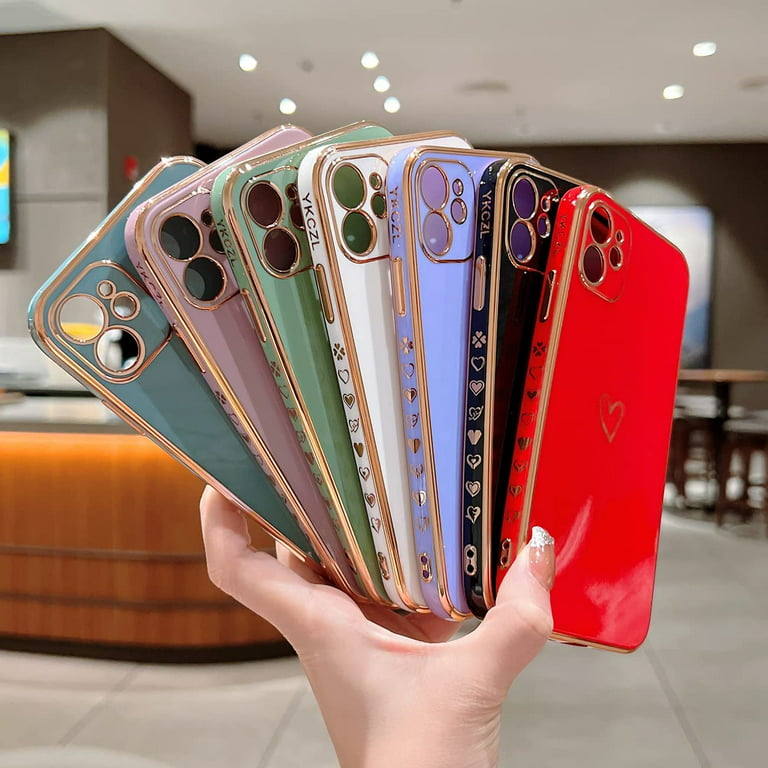 YKCZL Compatible with iPhone 11 Case Cute, Luxury Plating Edge Bumper Case  with Full Camera Lens Protection Cover for iPhone 11 6.1 inch for Women