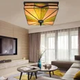 thumbnail image 6 of More Change 15.8" Stained Glass Chandeliers Flush Mount Hand-Made Ceiling Light Fixtures, 6 of 16