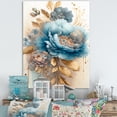 thumbnail image 2 of Designart Blue And Gold Mixed Floral Bouquet II Canvas Wall Art, 2 of 5