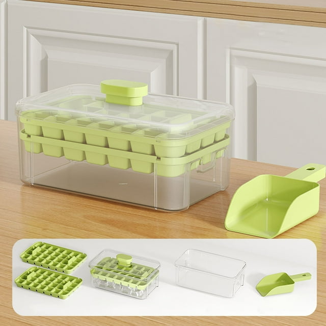 Dvkptbk Ice Cube Mold Push Ice Compartment One Button to Take Off The Film Ice Film Home Ice Mould Ice Box Kitchen Gadgets