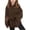 Brown, variant on Teen Girls Fleece Split Hoodies Kids Plain Oversized Loose Pullover Thumb Hole Hooded Sweatshirts Cute Warm Clothes (Brown, 5-6 Years)