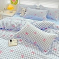 thumbnail image 2 of JOLUSERE 3-Piece Blue Plaid Pink Bows Comforter Queen Set , Cute Soft Bedding Set for Kids Adults, 2 of 9