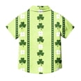 thumbnail image 2 of Boys St.Patrick's Day Shirt Clover Printed Short Sleeve Button Up Shirts Hawaiian Beach Casual Dress Shirts Size 2-10 Years, 2 of 6