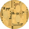 thumbnail image 1 of Ahgly Company Indoor Round Abstract Brown Modern Area Rugs, 5' Round, 1 of 4