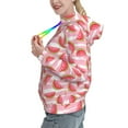 thumbnail image 2 of Lsque Sweet Watermelon Pattern Casual Women's Hoodie,Hooded Sweatshirt with Kangaroo Pocket,Pullover Hoodie with Eye-catching Drawstrings-Medium, 2 of 7