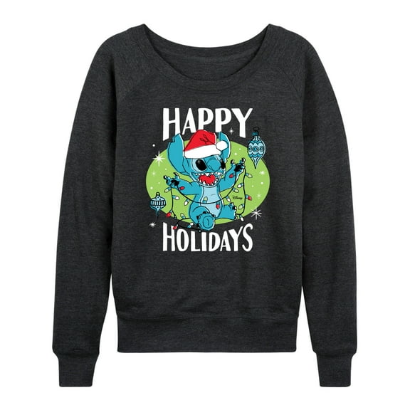 Lilo & Stitch - Happy Holidays - Women's Lightweight French Terry Long Sleeve Shirt