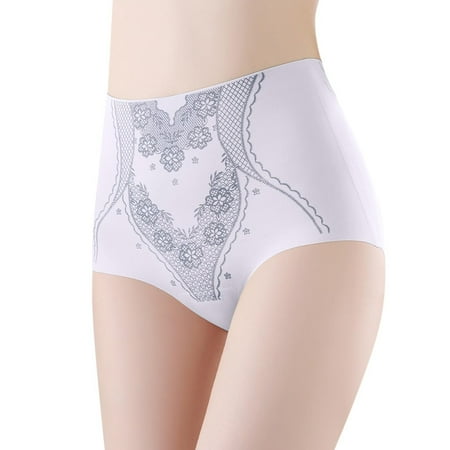 Women s High Waisted Ice Silk Panties And Lift Seamless Print Briefs With No Hem No Show Workout Thong Women S Panties plus Size Womens Fitness Underwear No Line Panties for Women Boy Shorts Bikini