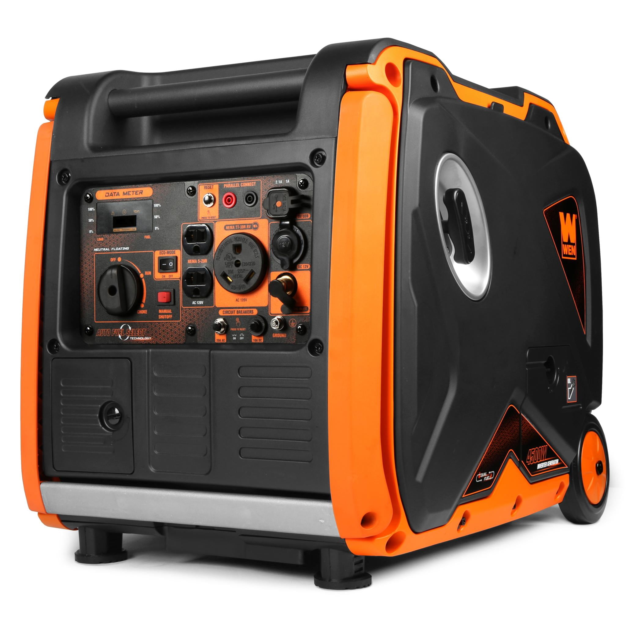 WEN Super Quiet 4500-Watt Dual Fuel RV-Ready Portable Inverter Generator with Fuel Shut-Off (DF450i)