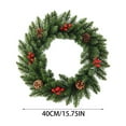 thumbnail image 2 of KUNPENG Christmas Wreath for Party 15.75" Xmas Wreath for Front Door Outdoor Indoor Holiday Celebration Decor, 2 of 7