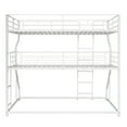 thumbnail image 5 of Metal Full XL over Twin XL over Queen Loft Bunk Bed with Long and Short Ladder, Multifunctional with Safety Guard Rails, Easy to Assemble/No Box Spring Required(White), 5 of 8