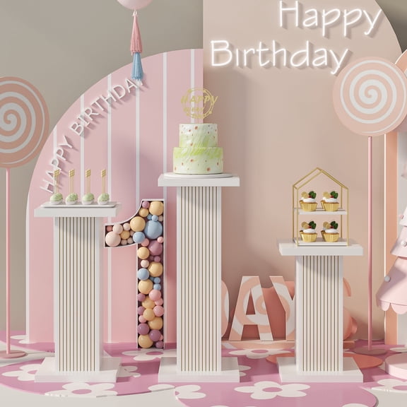 Cylinder Stands for Party, Round Cylinder Pedestals Display, Ornament Stand, Wedding Decor Columns
