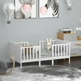 thumbnail image 3 of Gymax 2-in-1 Convertible Toddler Bed Kids Wooden Bedroom Furniture w/Guardrails White, 3 of 9