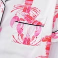 thumbnail image 6 of VNKIDY Women's Pajamas Lobster Print 2 Piece Pajama Set Short Sleeve Button Front Lapel Top Elastic Waisted Shorts Loungewear Set For Home Relaxation Lovely Pjs, 6 of 7