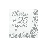 Amscan Beverage Napkin 25th Anniversary
