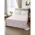 thumbnail image 2 of Pink Spring Floral California King Size Flat Sheet, Wrinkleproof & Fadeproof Cooling Flat Bed Sheet Only, Elegant Watercolor Summer Botanical Breathable Soft Bedding Top Sheets 108 x 98 Inches, 2 of 8