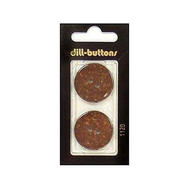 Dill Buttons 25mm 2pc 2 Hole Brown