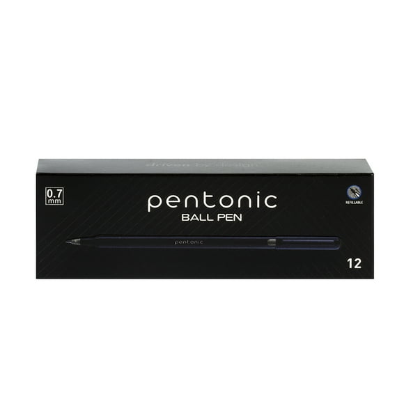 Pentonic - Bolígrafo Ball Pen 0.7 mm, Caja con 12 Piezas color Negro